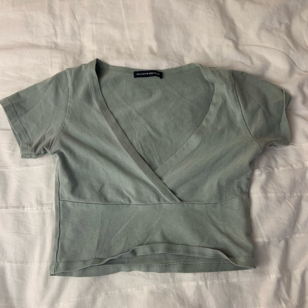 Sage green brandy Melville top cropped